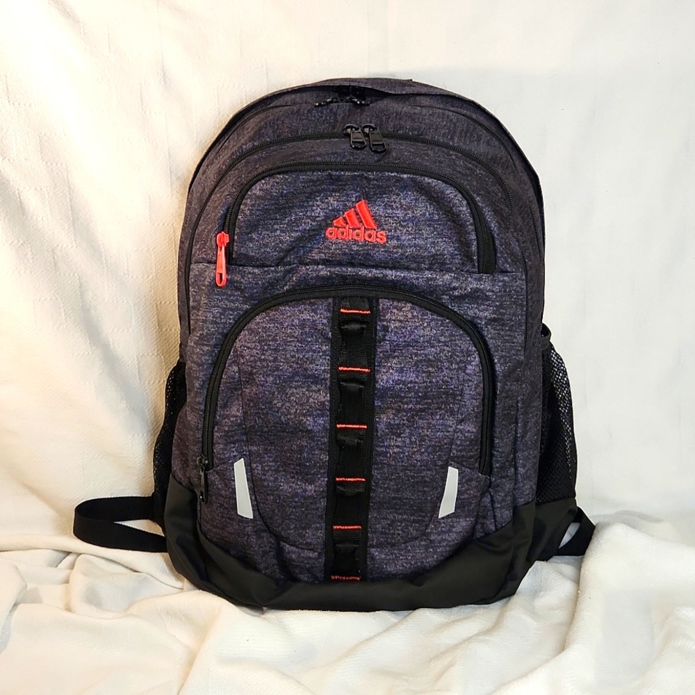 Adidas Prime 3 compartment backpack grey with red and black accent